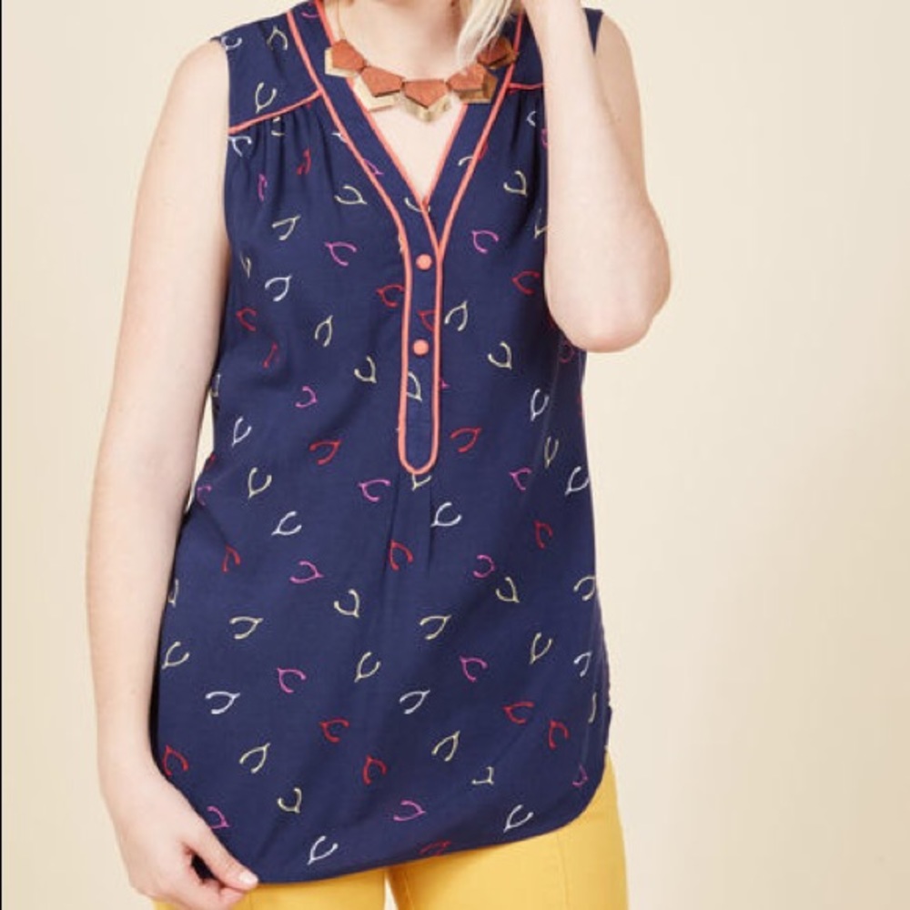 ModCloth Cafe au Soleil Sleeveless Top in Wishbone